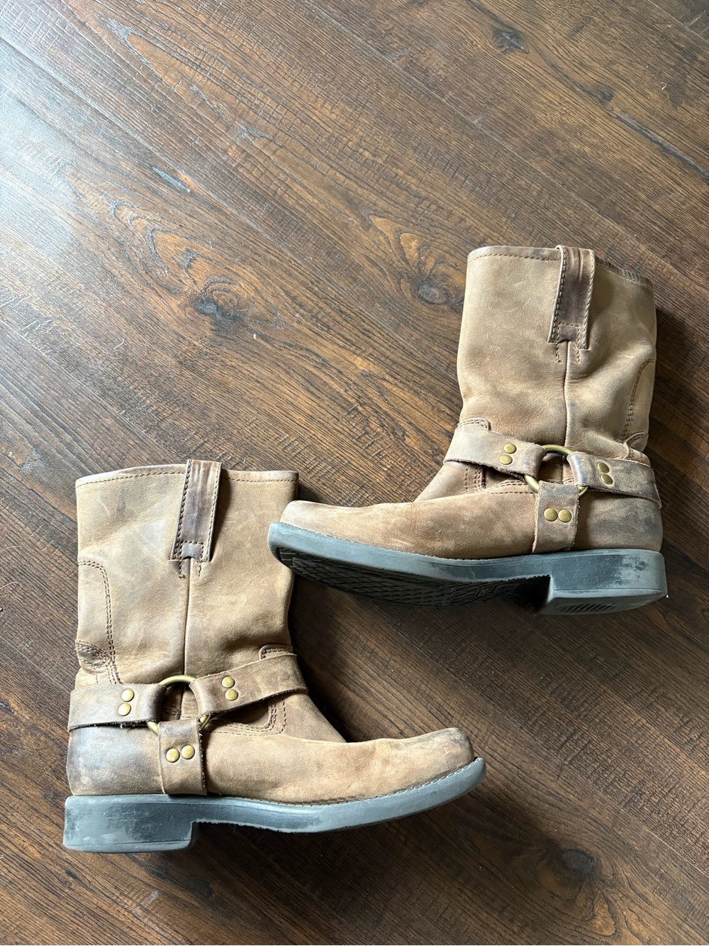 Vintage Frye Boys Size 2 Leather Harness Boots